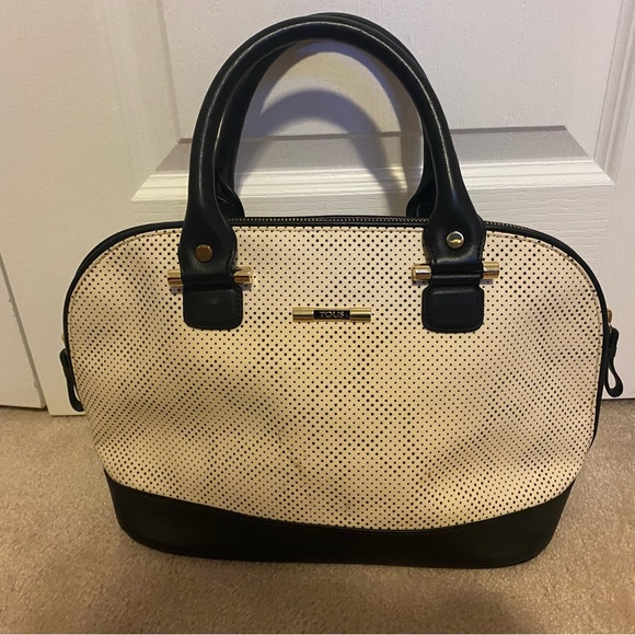 Tous polka dot handbag with fuscia pink lining - Picture 2 of 4